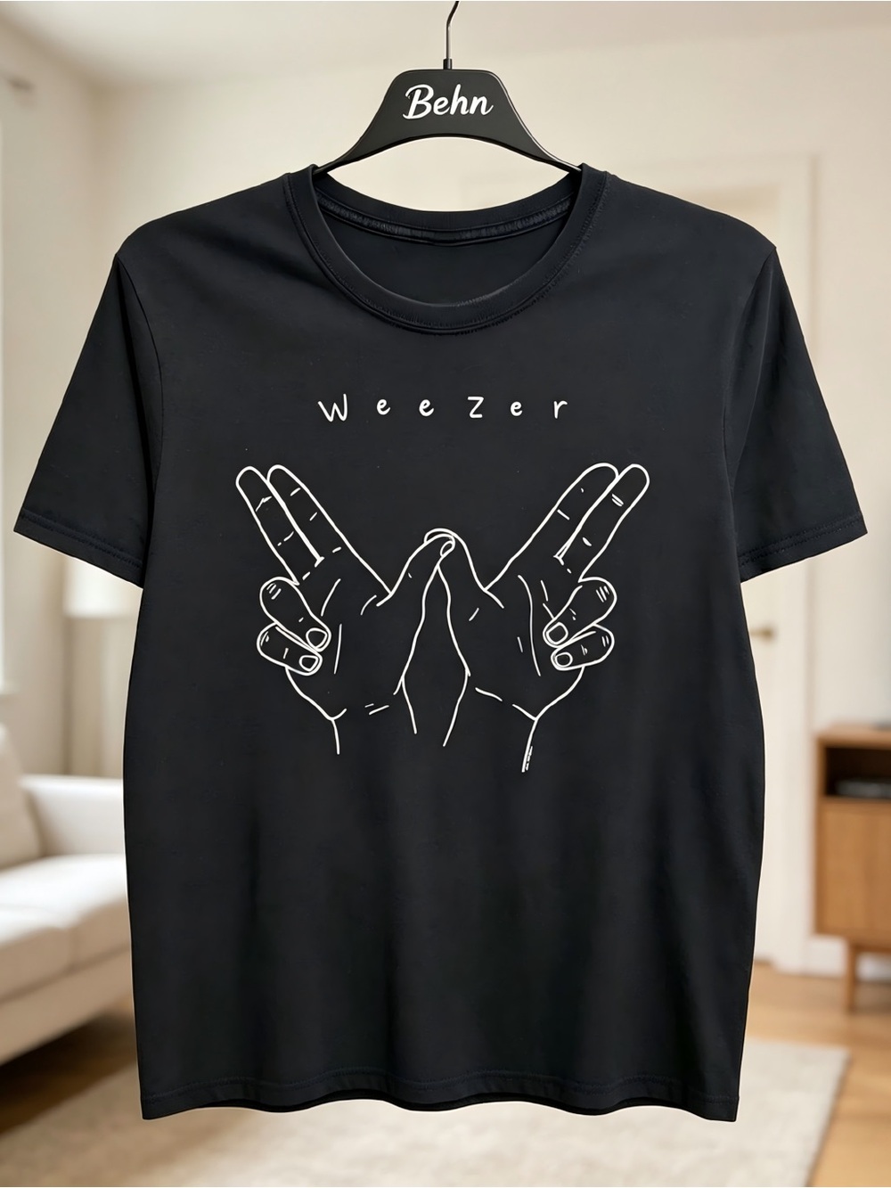 Weezer Minimalist Hand Gesture Tee | Streetwear Essential T-shirt Unisex